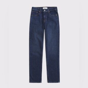 Abercrombie The Straight Mid Rise in Dark Wash - 25 / 0 LONG
